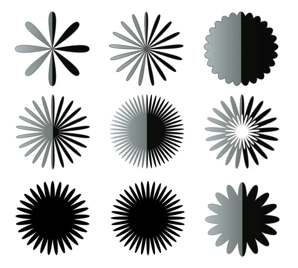 Black and white flower shapes — Stock Photo, Image