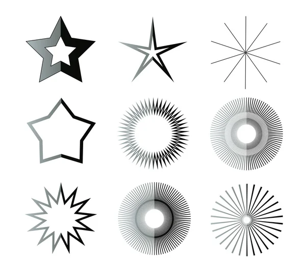 Formas de estrela preto e branco — Fotografia de Stock