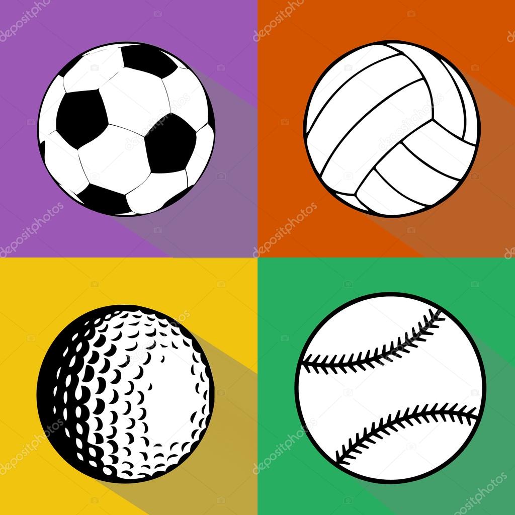 Sport balls vector set