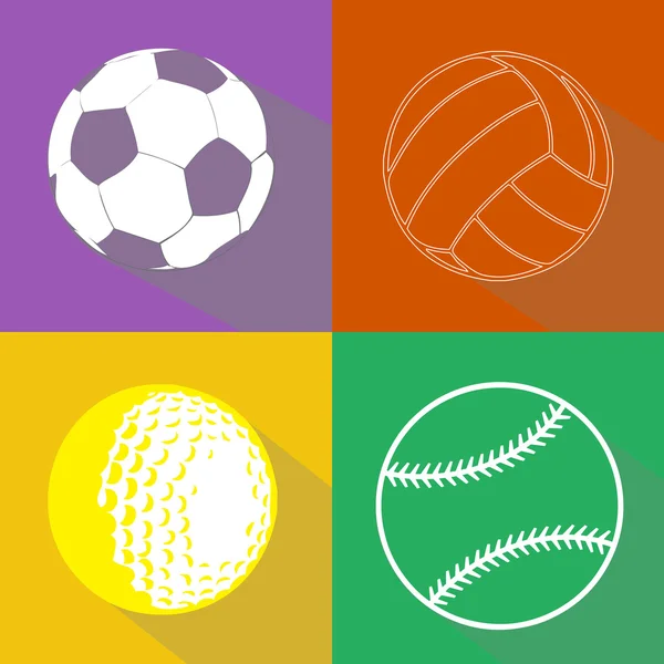 Boules de sport silhouettes vectorielles — Image vectorielle