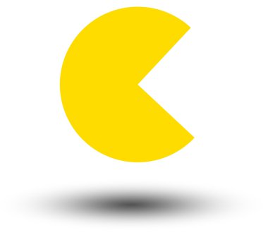 Sarı Pac-Man şekli
