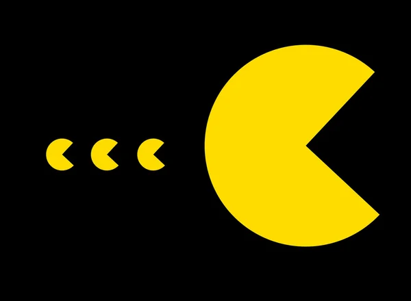 Κίτρινο στοιχεία Pac-Man — Φωτογραφία Αρχείου