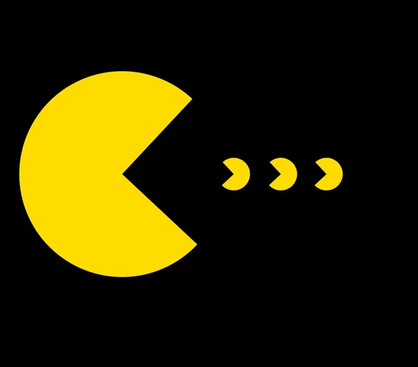 Κίτρινο σχήματα Pac-Man — Φωτογραφία Αρχείου