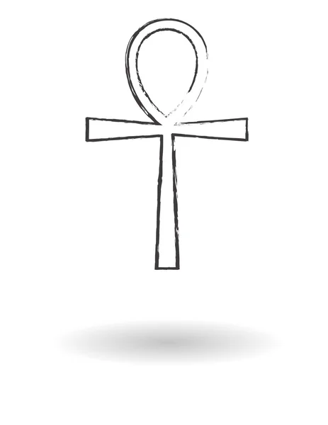 Dessin au crayon croix Ankh — Image vectorielle
