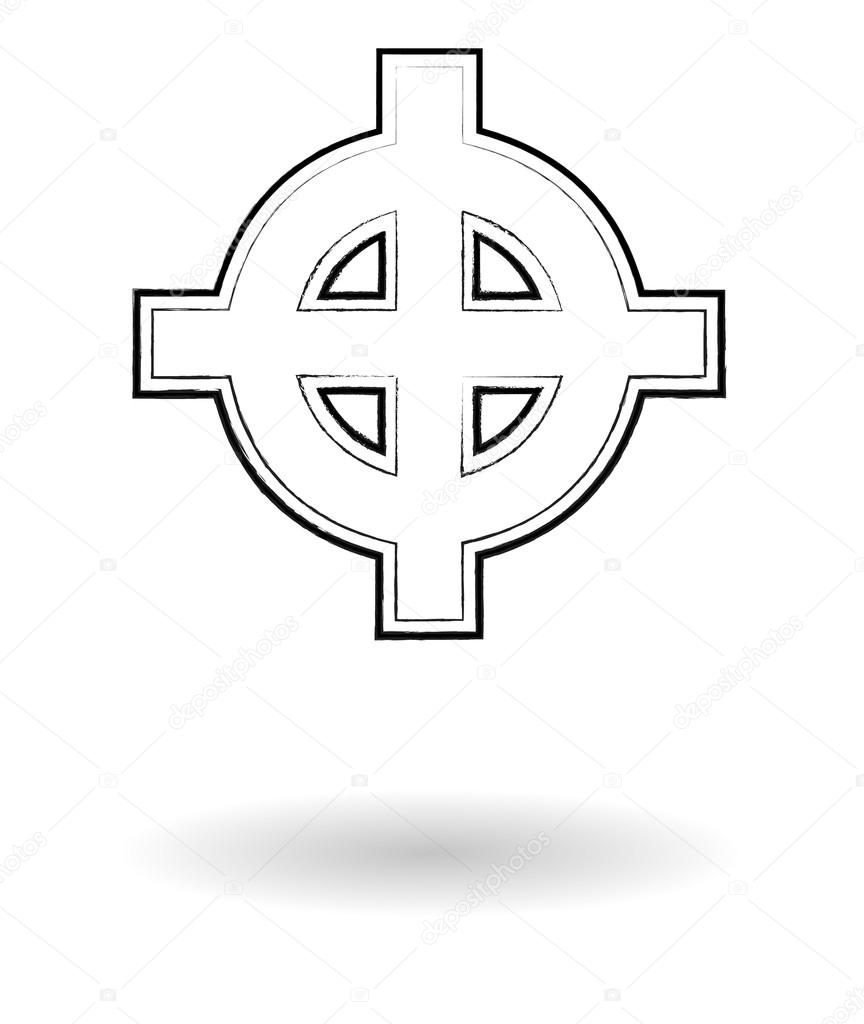 Celtic cross vector sketch