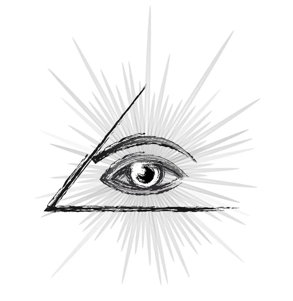 Auge der Vorsehung Skizze — Stockvektor