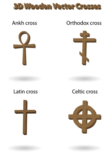 Cruces de vector de madera — Archivo Imágenes Vectoriales