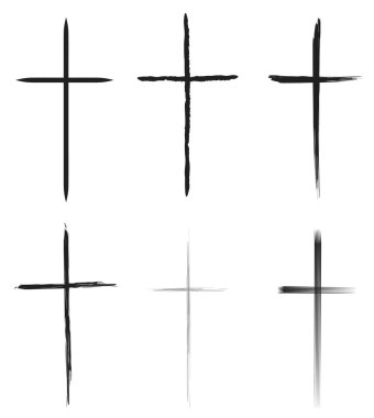 Hand-drawn vector crosses set