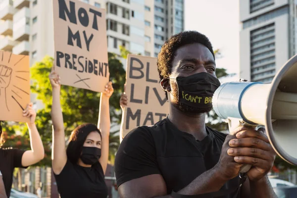 Activistische Beweging Protesteert Tegen Racisme Strijd Voor Gelijkheid Demonstranten Uit — Stockfoto