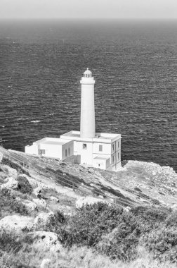 Capo d'Otranto,: Salento, Apulia, İtalya ikonik feneri
