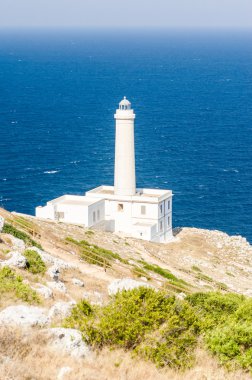 Capo d'Otranto,: Salento, Apulia, İtalya ikonik feneri
