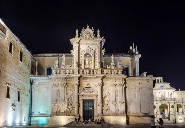 Kathedraal van Lecce, meesterwerk van barokke kunst in Salento, Italië — Stockfoto