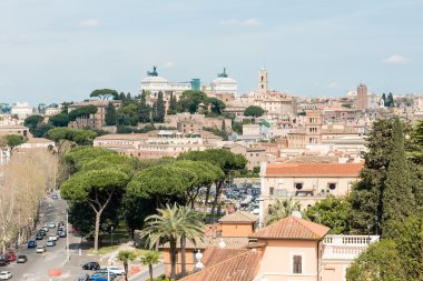 Panoramik görüş Aventine Tepesi Roma, İtalya