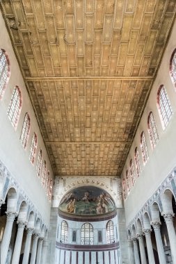 Interiors of Saint Sabina Basilica in Rome, Italy clipart