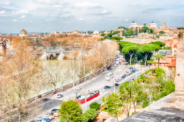 Aventine Tepesi Roma üzerinden hava manzaralı ufuk arka plan