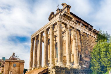 Ruins of the Temple of Antoninus and Faustina in Rome, Italy clipart