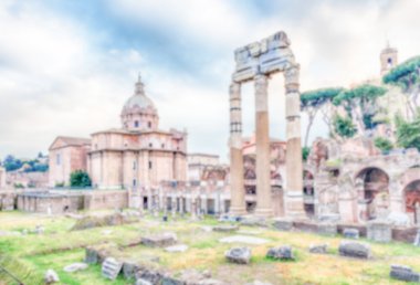 Ufuk arka plan ile Kalesi'nde Forum Sezar, Roma, İtalya