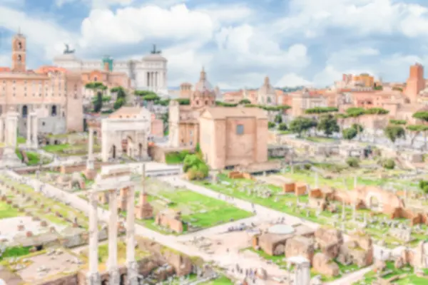 Defocused background with ruins of the Roman Forum in Rome — Stock Photo, Image