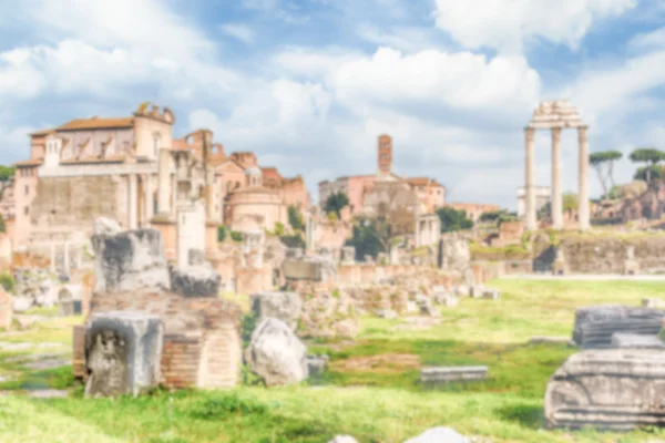 Defocused background with ruins of the Roman Forum in Rome — Stock Photo, Image