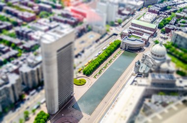 Merkezi Boston, ABD Hava görünümünü. Uygulanan tilt-shift efekti