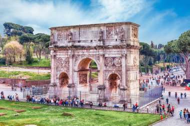Arch of Constantine at the Roman Forum in Rome, Italy clipart