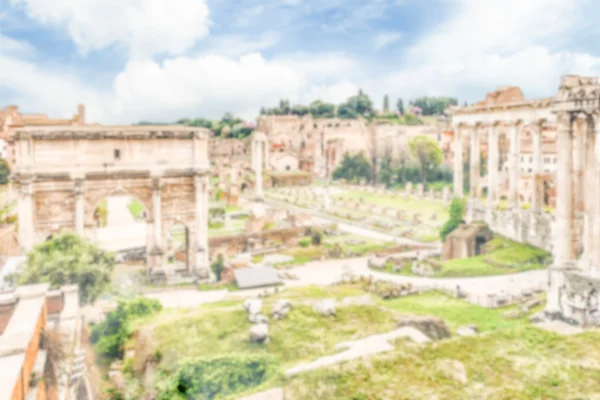Fundo desfocado com ruínas do Fórum Romano, Roma, Itália — Fotografia de Stock