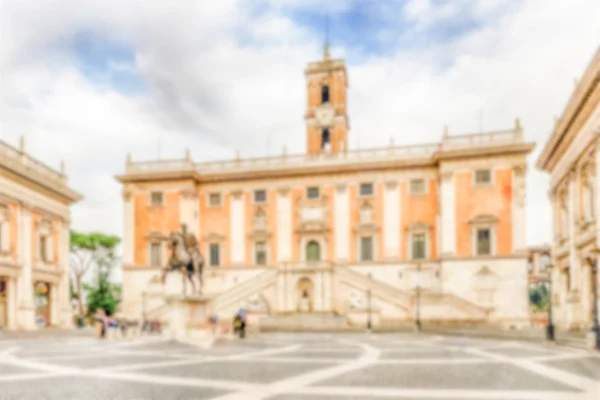Fondo desenfocado de Piazza del Campidoglio, Ayuntamiento de Roma — Foto de Stock