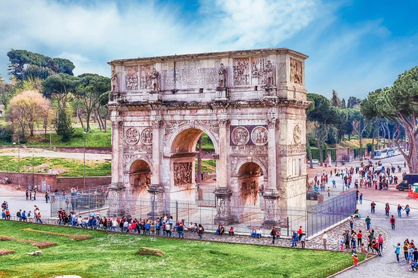 Arco de Constantino no Fórum Romano em Roma, Itália — Fotografia de Stock