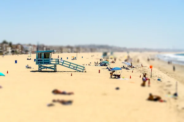Sunny day in Venice Beach, California. Tilt-shift effect applied — Stock Photo, Image