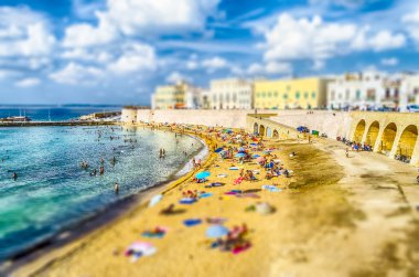 Gelibolu waterfront,: Salento, İtalya doğal görünümünü. Uygulanan tilt-shift efekti
