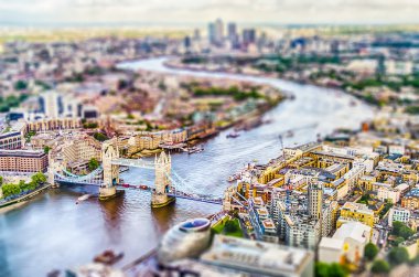 Panoramik Londra. Uygulanan tilt-shift efekti