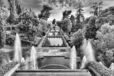 Villa d'Este, Tivoli, İtalya havadan görünümü