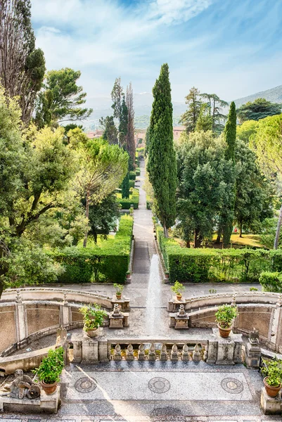 Letecký pohled na Villa d'Este, Tivoli, Itálie — Stock fotografie