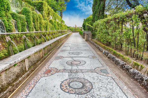 The hundred fountains, Villa d'Este, Tivoli, Italy