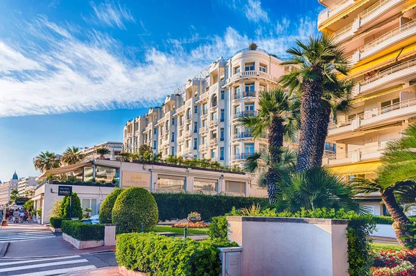 Cannes France Ağustos 2019 Dünyaca Ünlü Promenade Croisette Cannes Fransa — Stok fotoğraf