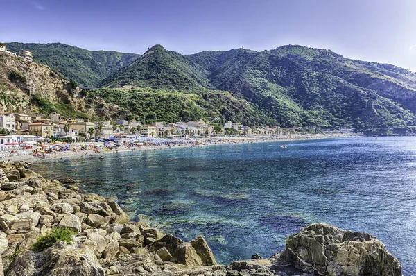 Scilla Calabria Talya Nın Manzaralı Deniz Manzaralı Sahili — Stok fotoğraf