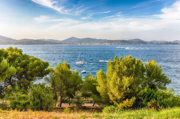 Vista Panorâmica Saint Tropez Castle Hill Cote Azur França Cidade — Fotografia de Stock