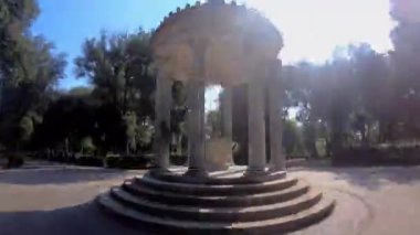 Hyperlapse at the Diana Temple, classical monument located inside Villa Borghese, major gardens in central Rome, Italy