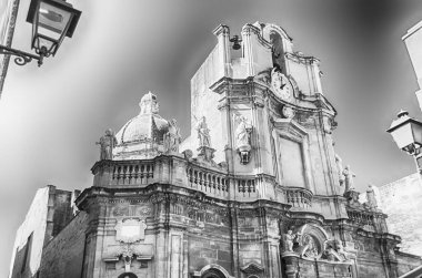 Chiesa Anime Sante del Purgatorio cephesi, Trapani, Sicilya, İtalya 'nın merkezinde.