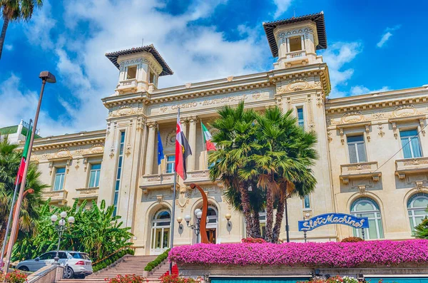 Facciata Del Pittoresco Casinò Sanremo Italia Edificio Uno Dei Principali — Foto Stock