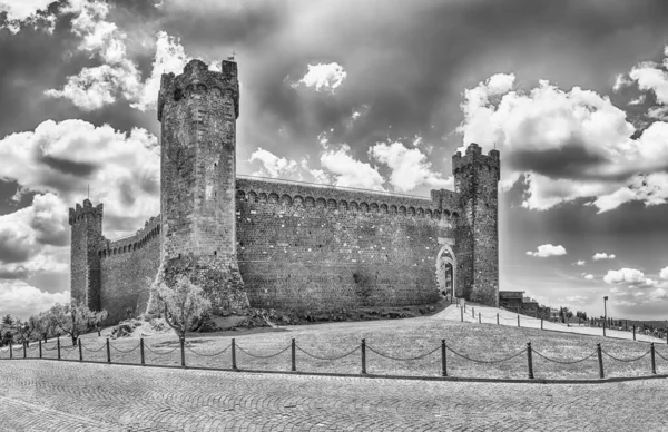 Fortaleza Italiana Medieval Marco Icônico Dos Passeios Mais Visitados Montalcino — Fotografia de Stock