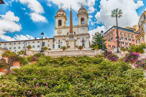 Idillic View Church Trinita Dei Monti Iconic Landmark Top Spanish — Foto de Stock