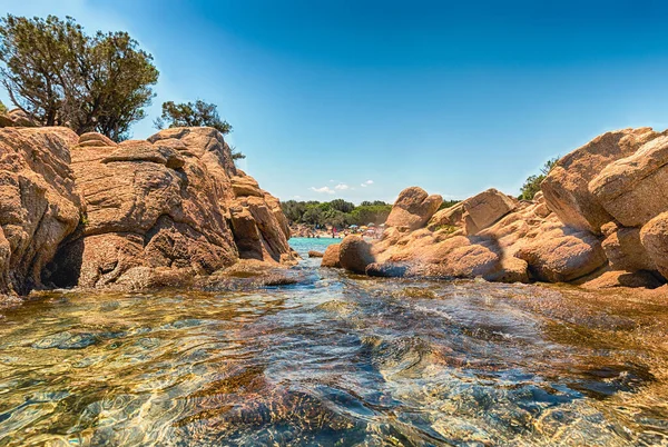 Vista Sobre Encantadora Playa Capriccioli Uno Los Lugares Costeros Más — Foto de Stock