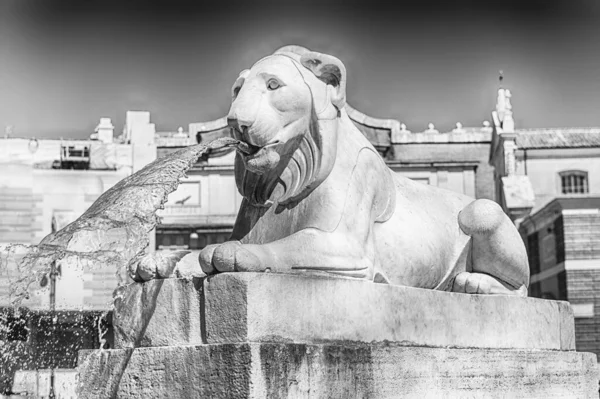 Statue Sur Emblématique Piazza Del Popolo Une Des Principales Places — Photo