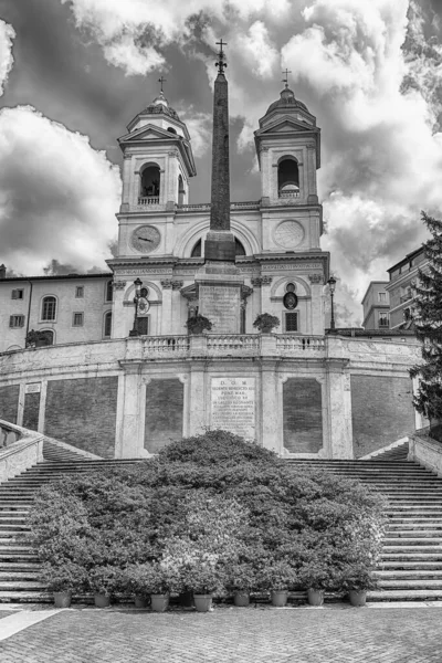 Idillic Uitzicht Kerk Van Trinita Dei Monti Iconische Bezienswaardigheid Top — Stockfoto