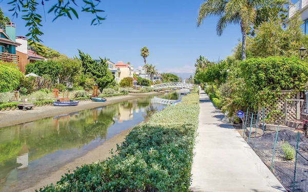 Área Residencial Com Canais Venice Beach Los Angeles California — Fotografia de Stock