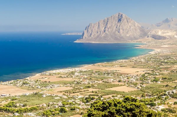 Panoramic View over Sicilian Coastline — Stock Photo, Image