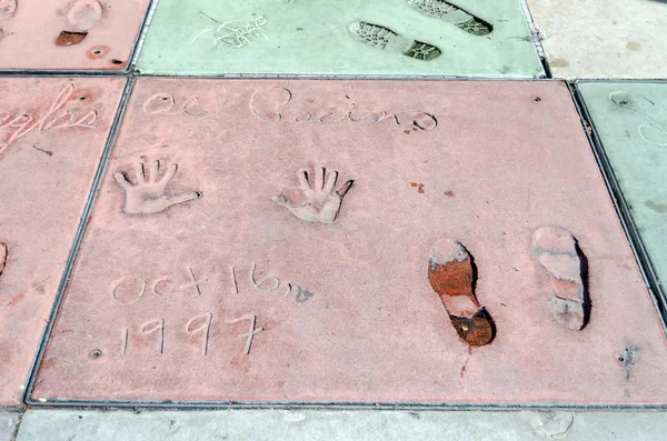 Al Pacino handprints in Hollywood Boulevard, Los Angeles — Stock Photo, Image