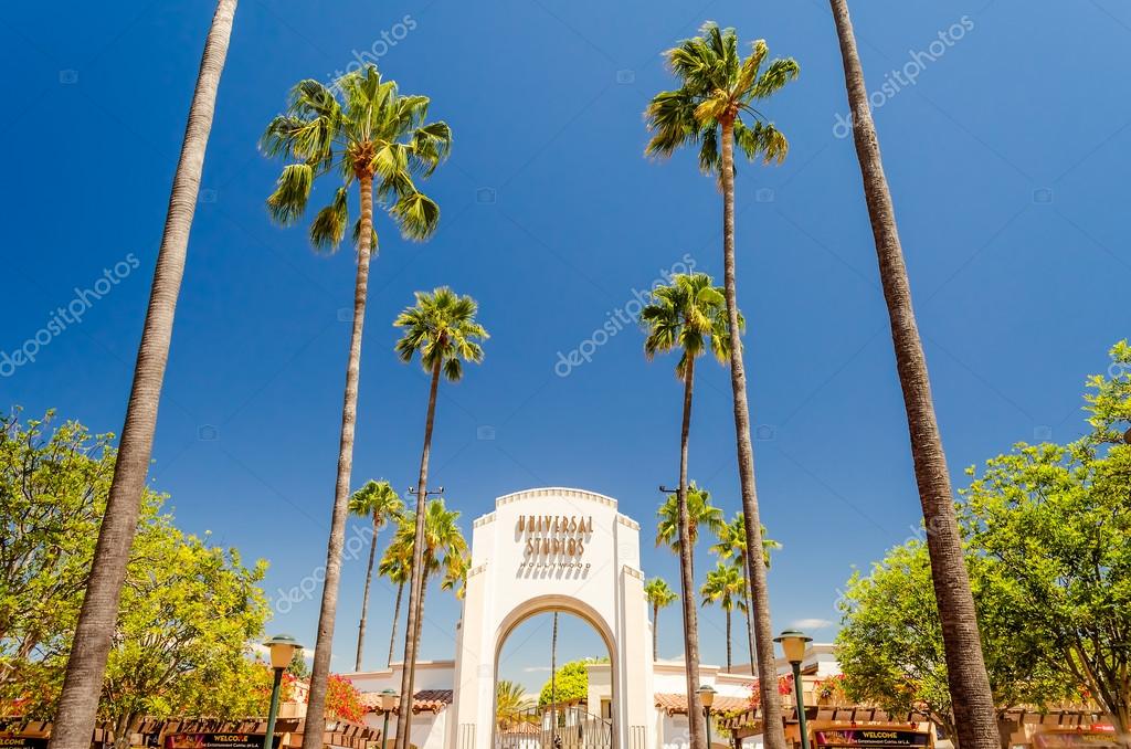 LOS ANGELES, CALIFORNIA, AUGUST 28: Main entrance of the Universal Studios Hollywood on August 28, 2012. It is one of the oldest and most famous Hollywood film studios still in use