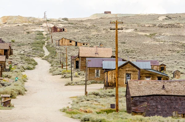Main Street, az aranybányászat Ghost Town Bodie, Kaliforniában — Stock Fotó